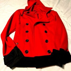 Cute red jacket with black buttons